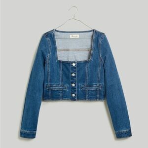 SOLD NWT Madewell Denim Square-Neck Crop Top in Hallwood Wash